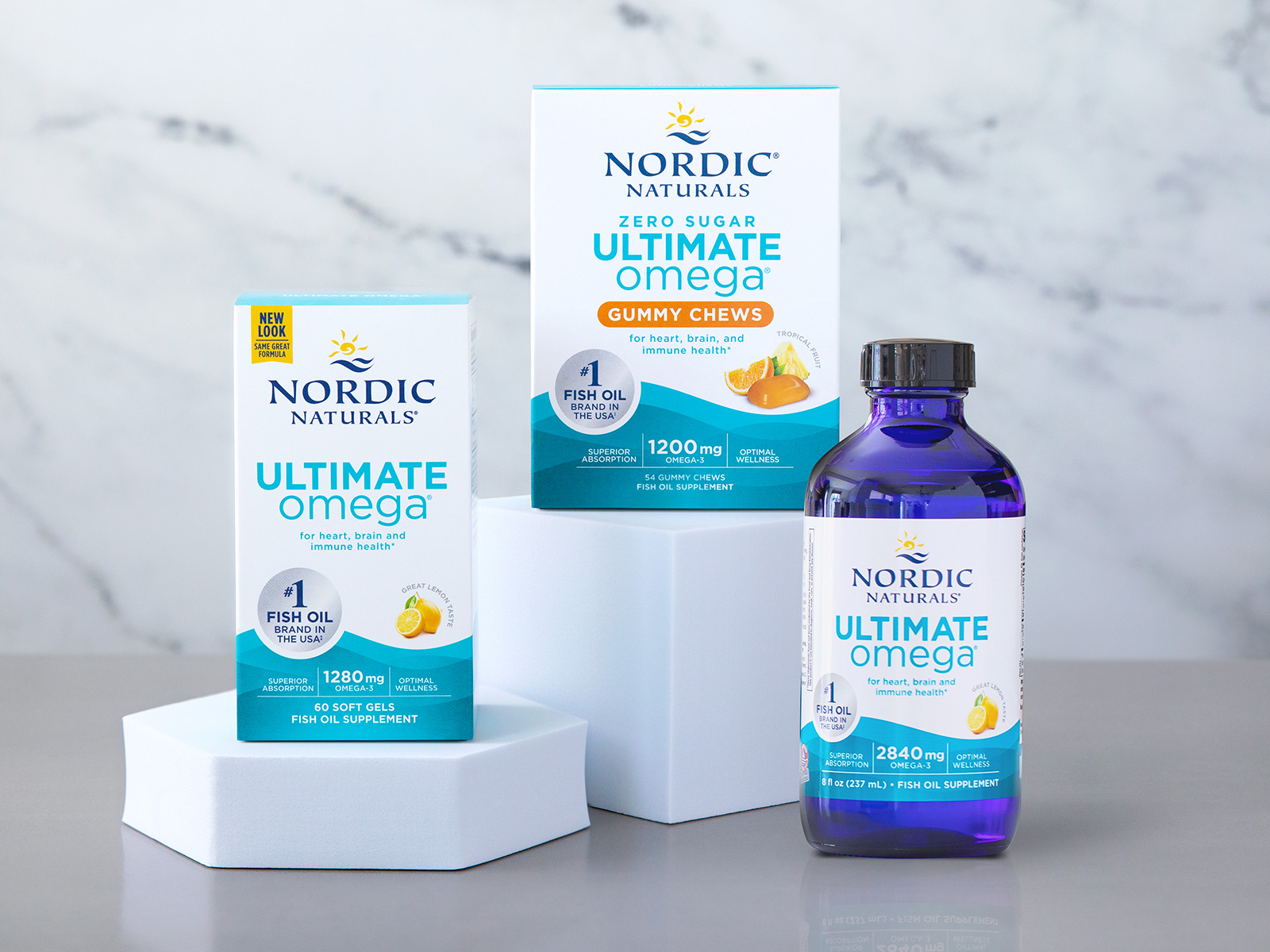 Nordic Naturals Ultimate Omega, 1280mg Omega-3 Fish Oil, Lemon - 180 Count