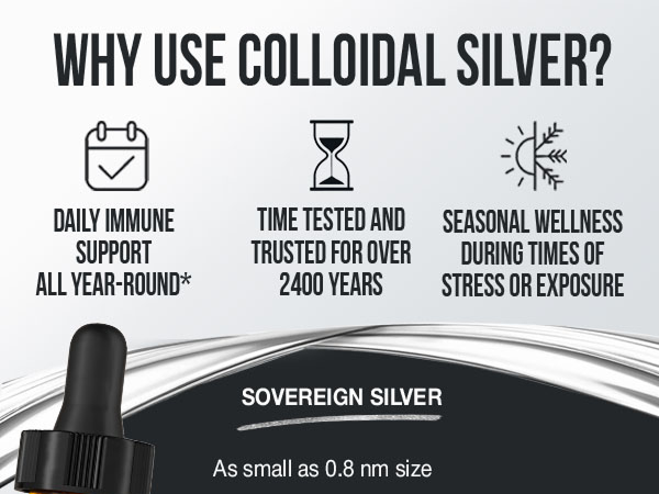 Sovereign Silver Immune Support, Colloidal Silver, 8 fl oz (236 mL)