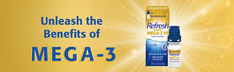 Refresh OPTIVE MEGA-3 PF Lubricant Eye Drops Preservative-Free Artificial Tears, 0.33 fl oz (10mL)