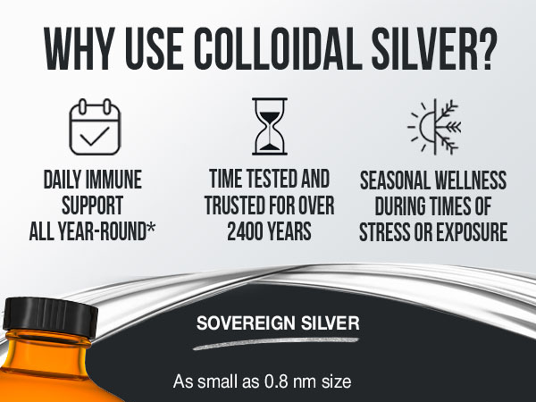 Sovereign Silver Immune Support, Colloidal Silver, 64 fl oz (1,892 mL)