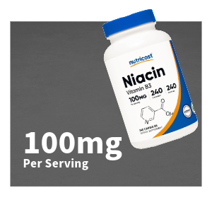 Nutricost Niacin (Vitamin B3) 100mg, 240 Capsules, with Flushing