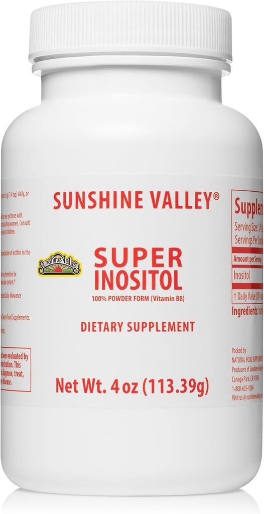 Sunshine Valley® Super Inositol, Vitamin B8 Powdered Dietary Supplement, Natural PCOS Fertility Supplement, Hormonal Balance & Healthy Ovarian Function Support - 4 oz 2