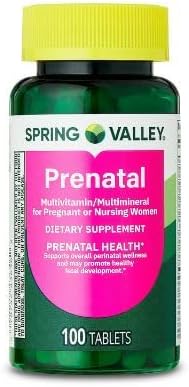 Spring Valley Prenatal Multivitamin/Multimineral for Pregnant and Nursing Women Dietary Supplement Tablets, 100 Count +Sticker, Dri Store. 2