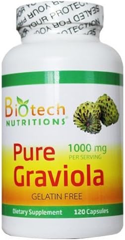 Pure Graviola Annona Muricata, 1000 mg Serving, 120 Vegetable Capsules 2