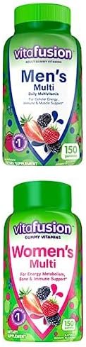 Bundle of vitafusion Adult Gummy Vitamins for Men, Berry Flavored Daily Multivitamins for Men , 75 Day Supply, 150 Count + Vitafusion Womens Multivitamin Gummies, 75 Days Supply, 150 Count 2