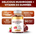 Vitamatic Mushroom Complex with D3, 60 Pectin Based Gummies, (Pack of 2) 5