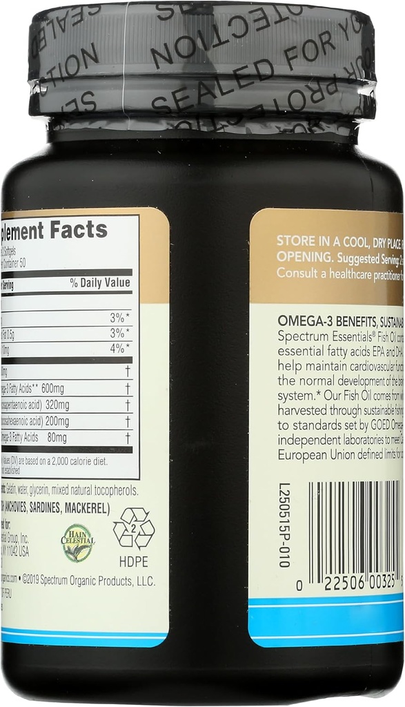 Spectrum Essentials Fish Oil, 1000 mg, 100 Softgels 3