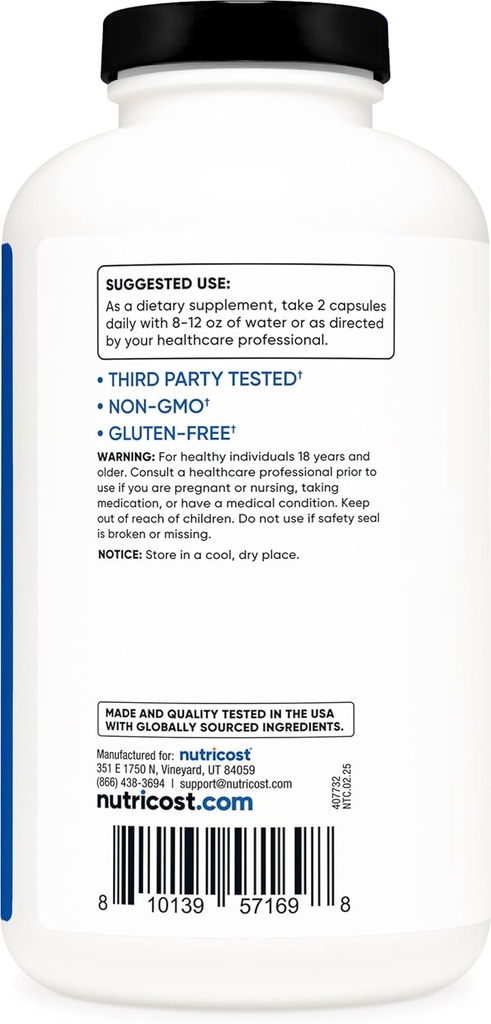 Nutricost BCAA Capsules 2:1:1 500mg, 500 Caps (3 Bottles) 5