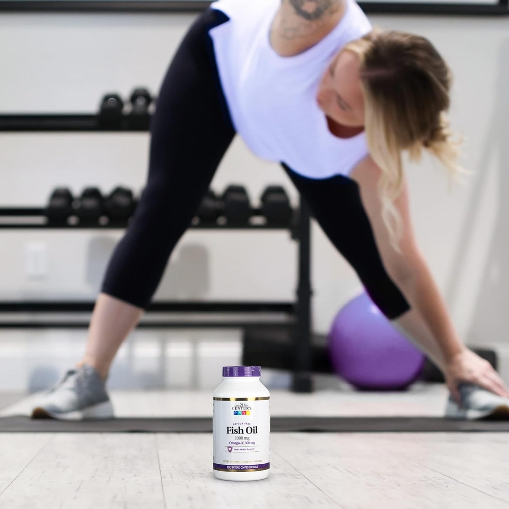 21st Century Fish Oil 1000 Mg Enteric Coated Softgels, 180Count 5