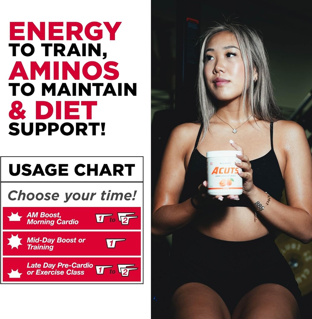 ALLMAX Nutrition AMINOCUTS (ACUTS), Amino-Charged Energy Drink with Taurine, L-Carnitine, Green Coffee Bean Extract, Pink Lemonade, 30 Servings 6