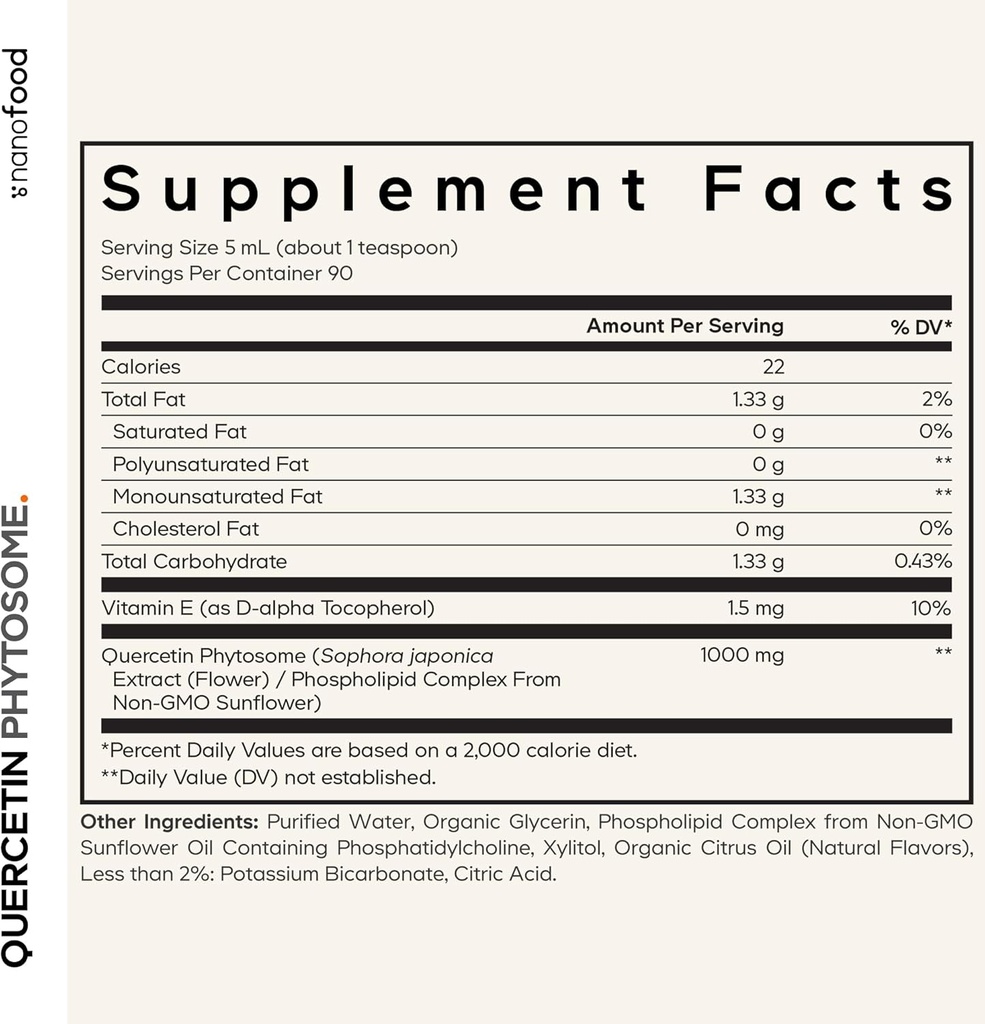 Codeage Liquid Quercetin Phytosome Supplement, Quercetin 1000 mg Dihydrate, 3-Month Supply, Immune Support, Sophora Japonica, Vitamin E, Liposomal Delivery, Vegan, Non-GMO, 15.22 fl oz 3