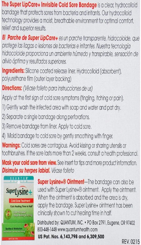 Quantum Health Super LipCare+ Invisible Cold Sore/Fever Blister Bandages - Soothes and Protects, Helps Prevent Contamination and Hide Sores, 12 Ct 3