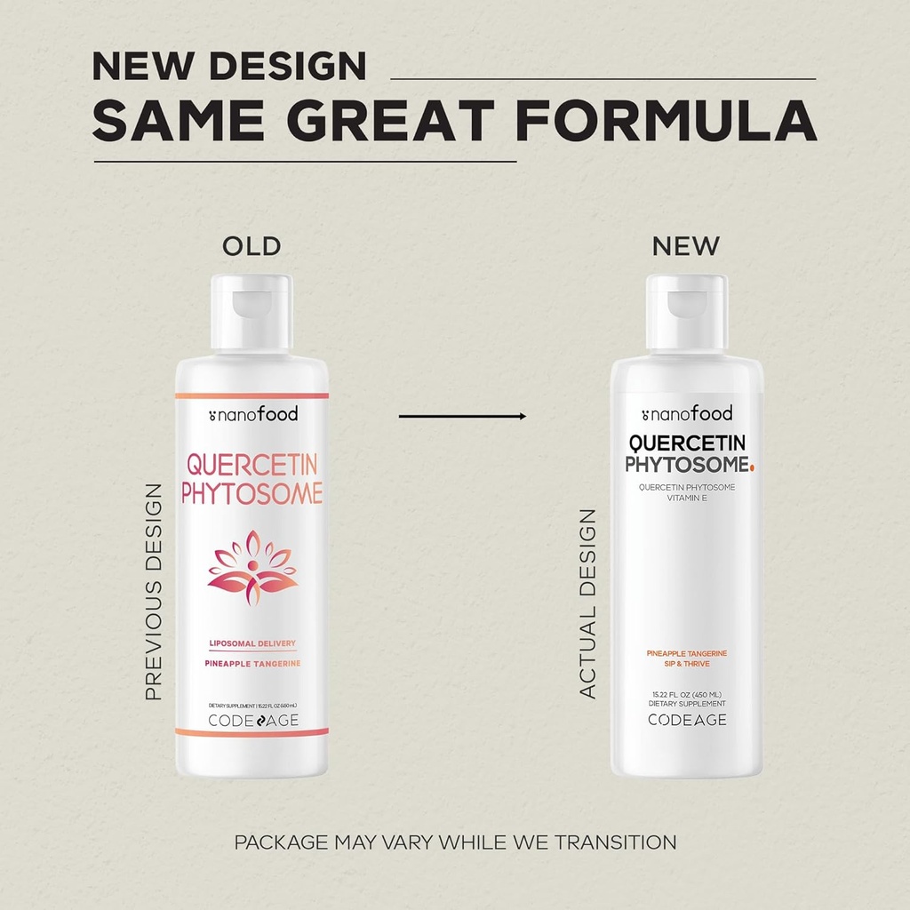 Codeage Liquid Quercetin Phytosome Supplement, Quercetin 1000 mg Dihydrate, 3-Month Supply, Immune Support, Sophora Japonica, Vitamin E, Liposomal Delivery, Vegan, Non-GMO, 15.22 fl oz 4