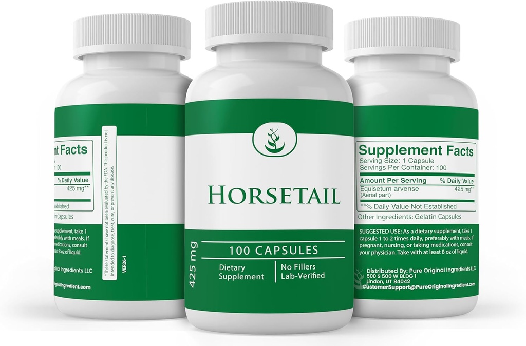 Pure Original Ingredients Horsetail, (100 Capsules) Always Pure, No Additives or Fillers, Lab Verified 5