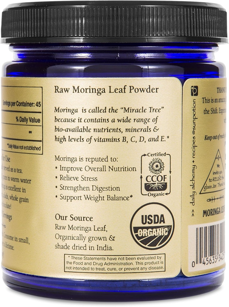 Sun Potion Moringa Leaf Powder - 90 Gram Jar 4