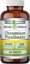 Amazing Formulas Chromium Picolinate Supplement | 200 Mcg Per Serving | Tablets | Non-GMO | Gluten Free | Made in USA (120 Count) 6