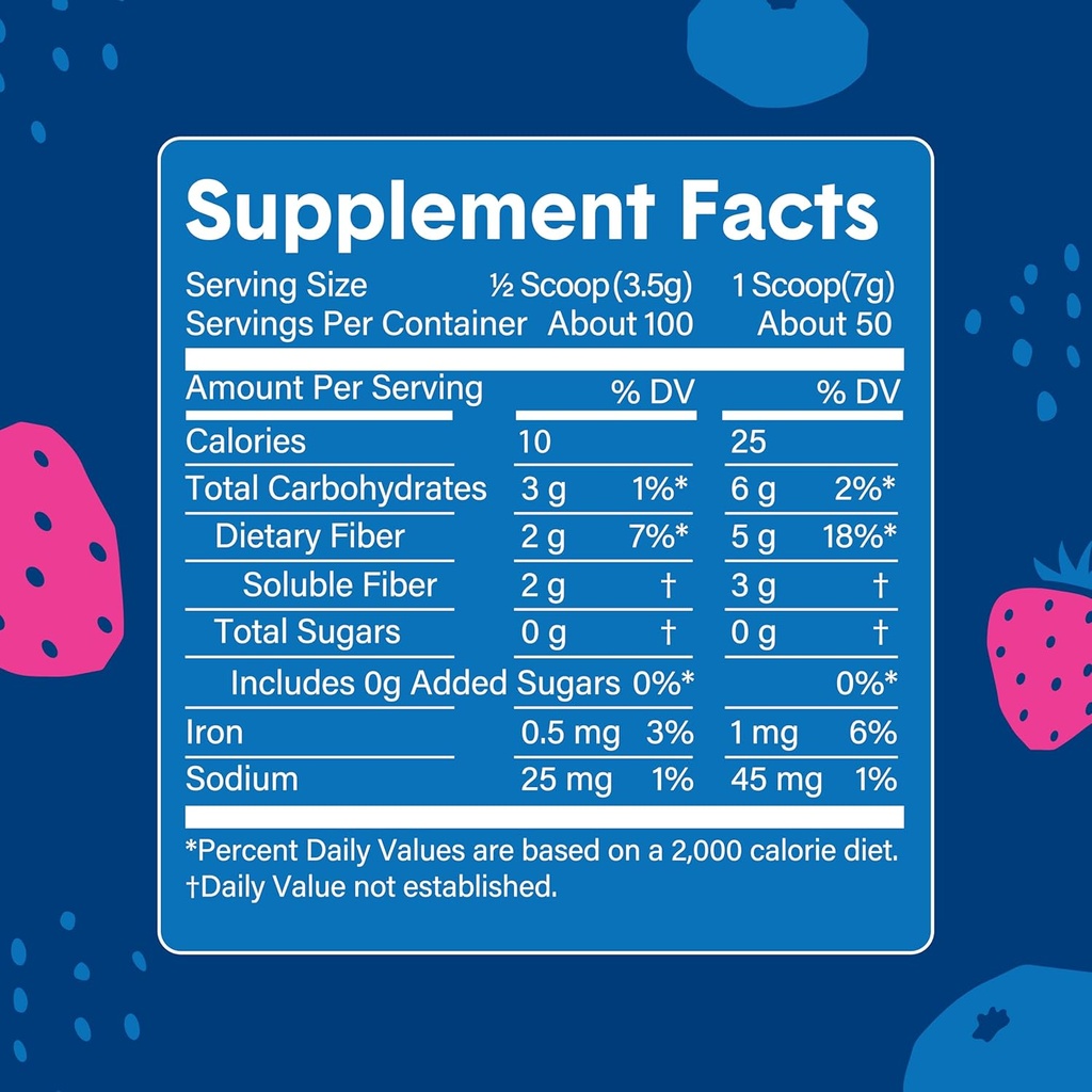 Bellway Super Fiber Powder + Fruit, Sugar Free Organic Psyllium Husk Powder Fiber Supplement for Regularity, Bloating Relief & Gut Health, Non-GMO, Mixed Berry & Pineapple Passion Fruit 6