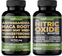 Gade Nutrition Ashwagandha with Maca Root, Horny Goat Weed, Turkesterone, Tribulus Terrestris, Panax Ginseng + Nitric Oxide Booster - Bundle for Energy, Vitality, Performance, Pump 2