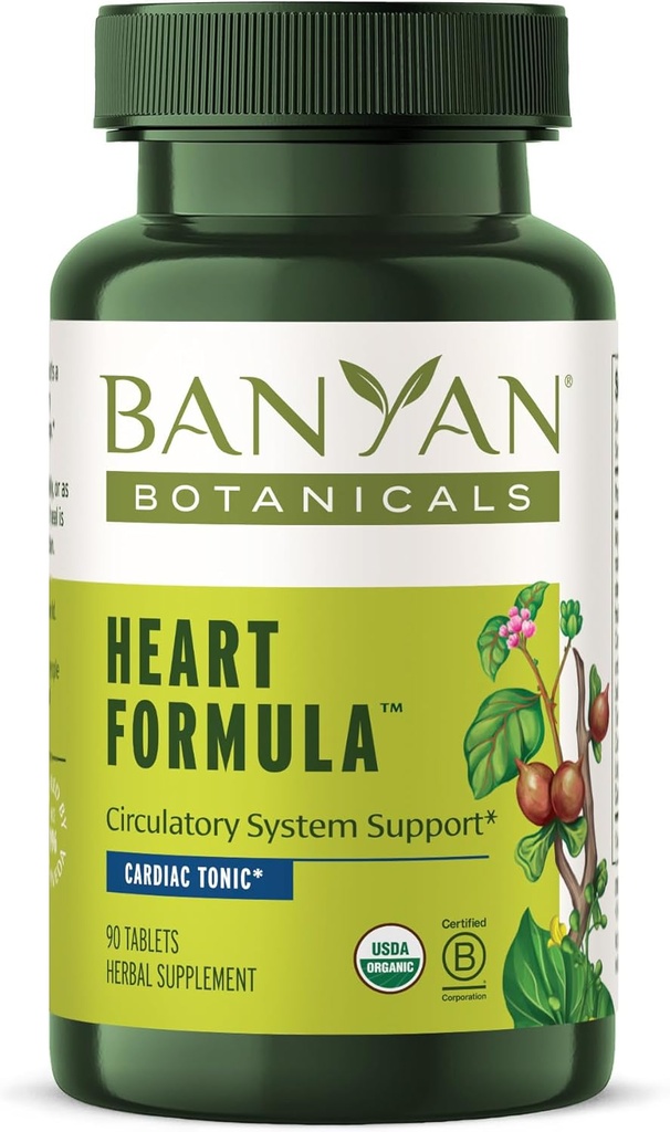 Banyan Botanicals Heart Formula – Organic Herbal Heart Health Supplement with Hawthorn Berry and ­­Guduchi – Supports Proper Function of The Heart* – 90 Tablets – Non-GMO Sustainably Sourced Vegan 2