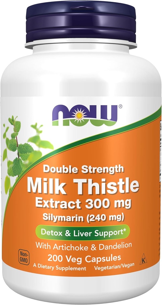 NOW Supplements, Silymarin Milk Thistle Extract 300 mg with Artichoke and Dandelion & Supplements, Vitamin C-1,000 with Rose HIPS, Sustained Release, Antioxidant Protection* 3