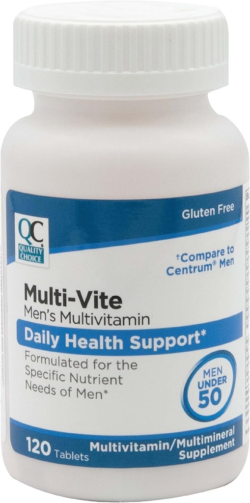 Quality Choice Mens Multi-Vite, Multivitamin Tablets for Daily Health Support Formulated for Men Under 50 in 120 Count Bottles 2