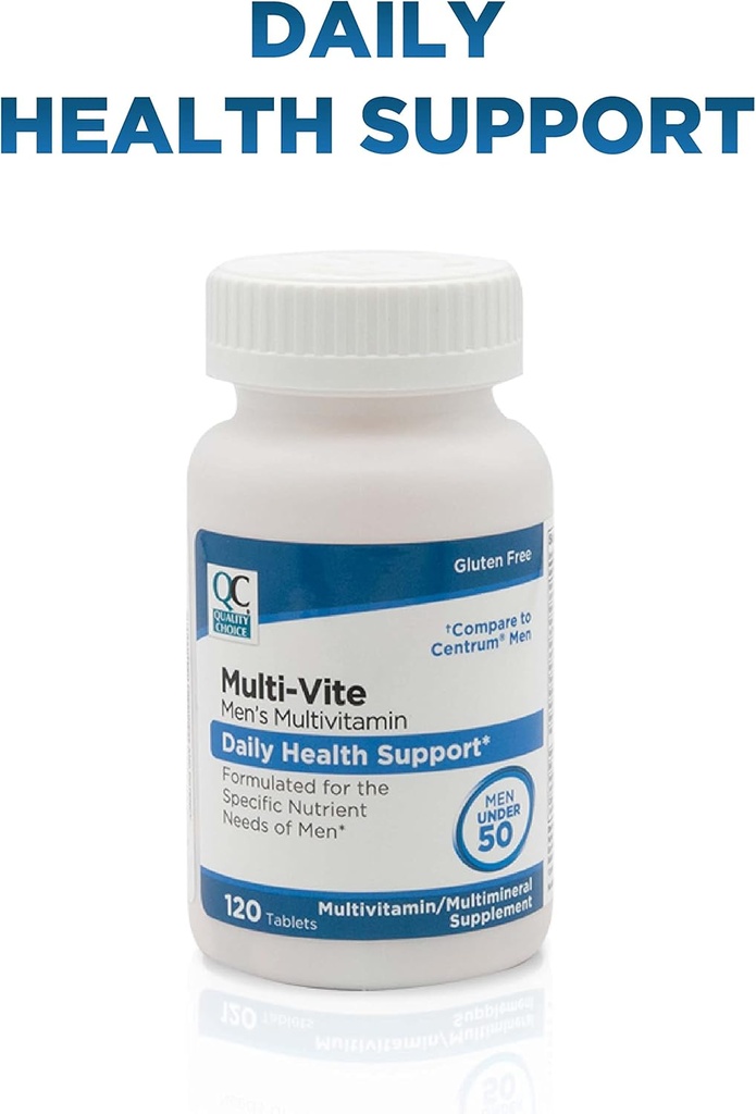 Quality Choice Mens Multi-Vite, Multivitamin Tablets for Daily Health Support Formulated for Men Under 50 in 120 Count Bottles 3