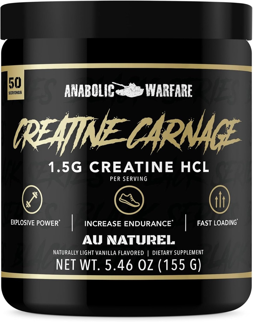 Creatine Carnage, Creatine HCL, Supports Optimal Strength, Endurance, Muscle Mass, and Fast Loading* 2