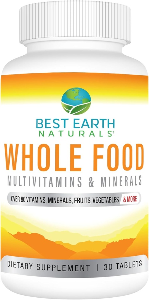 Best Earth Naturals Whole Food Multivitamins & Mineral Vegan Formula with Fruits, Vegetables, Probiotic Blend and More, 30 Count 2