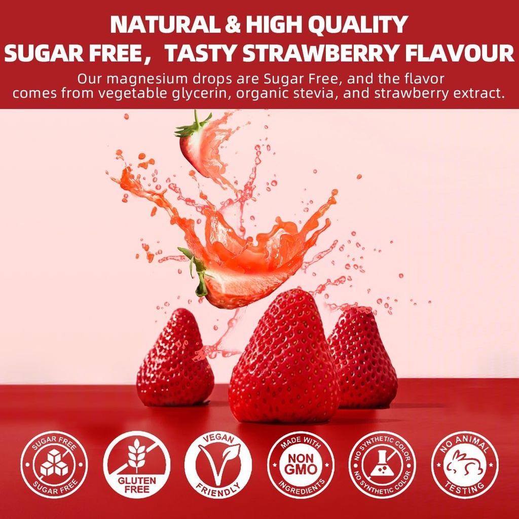 Triple Magnesium Complex 900 mg Liquid, Magnesium Glycinate, Citrate, Malate with Potassium, Calcium, Vitamin B6 for Adults - Vegan, Non-GMO, Gluten Free - 2 Fl Oz 5