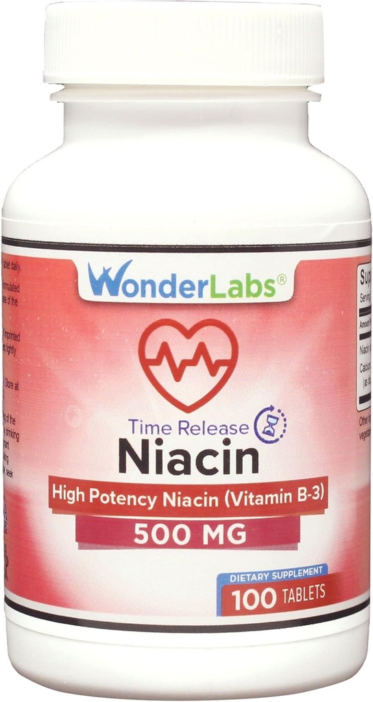 Wonder Laboratories High Potancy Time Release Niacin (Vitamin B3) 500 Mg 300 Tablets Non-GMO, Gluten Free Supplement 2
