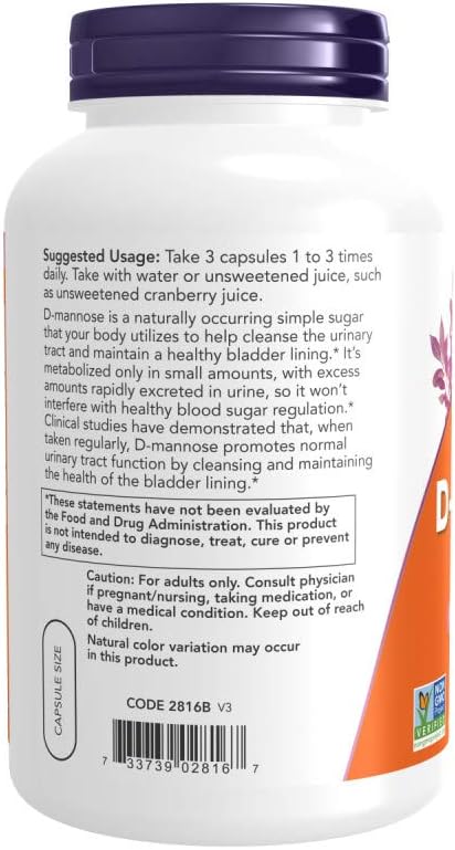 Now Foods D-mannose 500 mg,240 Veg Capsules 4