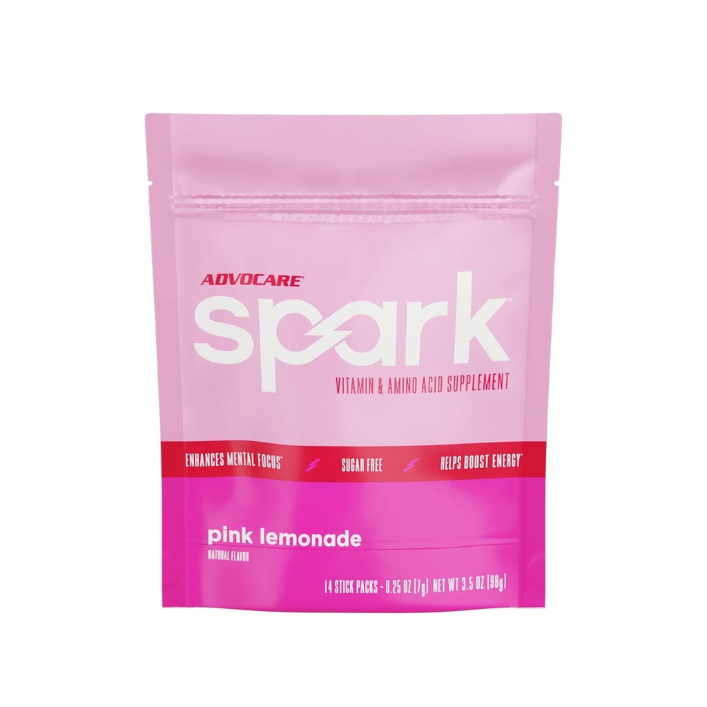 AdvoCare Spark Vitamin & Amino Acid Supplement - Focus & Energy Drink Powder Mix with Vitamin A, B-6, C & E - Also Includes L-Carnitine & L-Tyrosine - Pink Lemonade, 14 Stick Packs 2