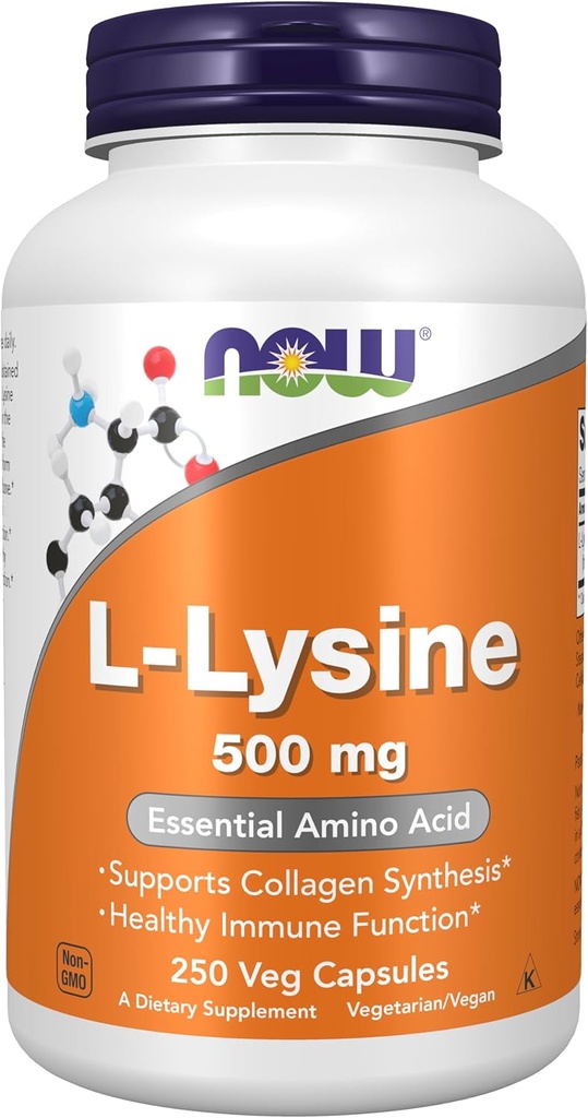 NOW Foods L-lysine 500 mg, 250 Capsules (Pack of 2) 5