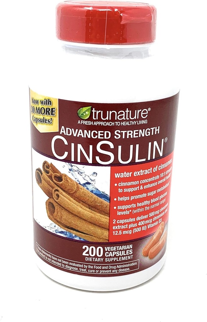 TruNature Advanced Strength Cinsulin, Cranberry, 200 Count 2