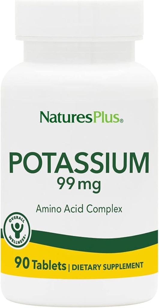 Nature’s Plus Potassium 99 mg, 90 Tablets - Supports Healthy Electrolyte Balance & Overall Well-Being - Gluten Free, Vegetarian - 90 Servings 2