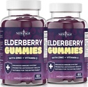 NEW AGE (2-Pack) Premium Elderberry Gummies for Adults Kids with Vitamin C, Zinc, Propolis - Sambucus Black Elderberry Gummy Extract - Gluten Free & Vegetarian - 120 Gummies 2