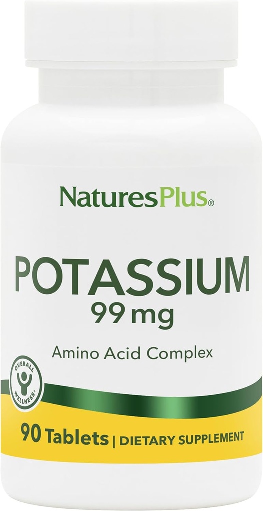 Nature’s Plus Potassium 99 mg, 90 Tablets - Supports Healthy Electrolyte Balance & Overall Well-Being - Gluten Free, Vegetarian - 90 Servings 5