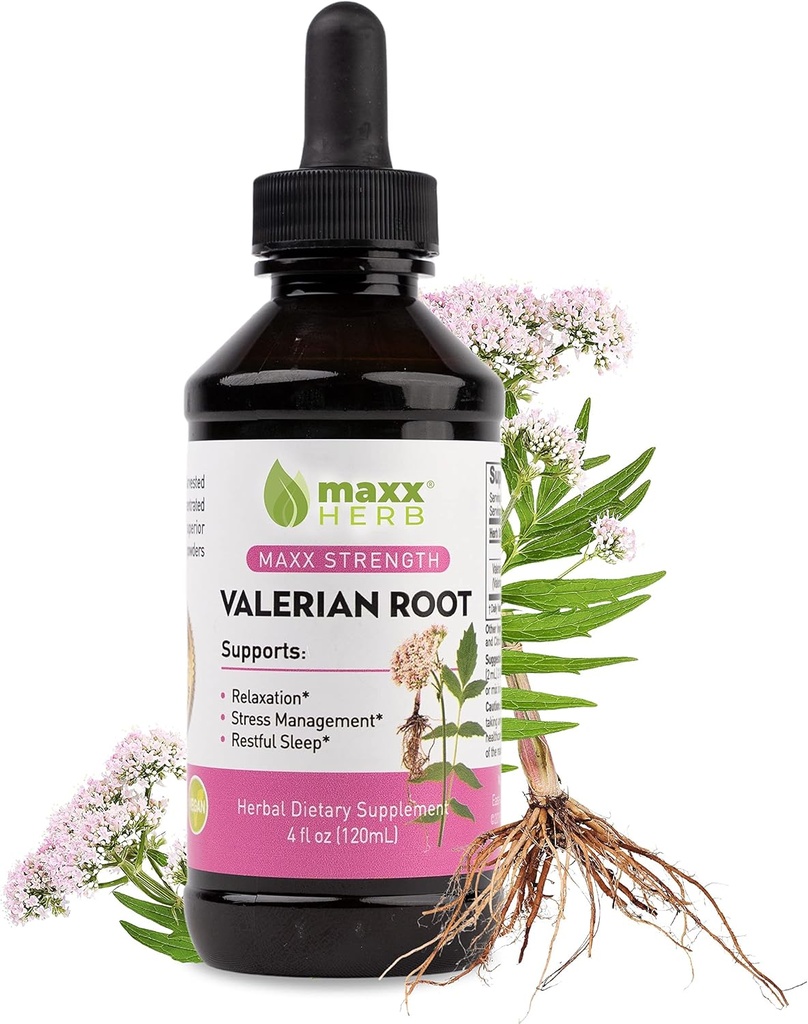 Maxx Herb Valerian Root Extract - Max Strength, Liquid Valerian Root Absorbs Better Than Capsules, for Relaxation and Restful Sleep, Alcohol-Free - 4 Oz Bottle (60 Servings) 2