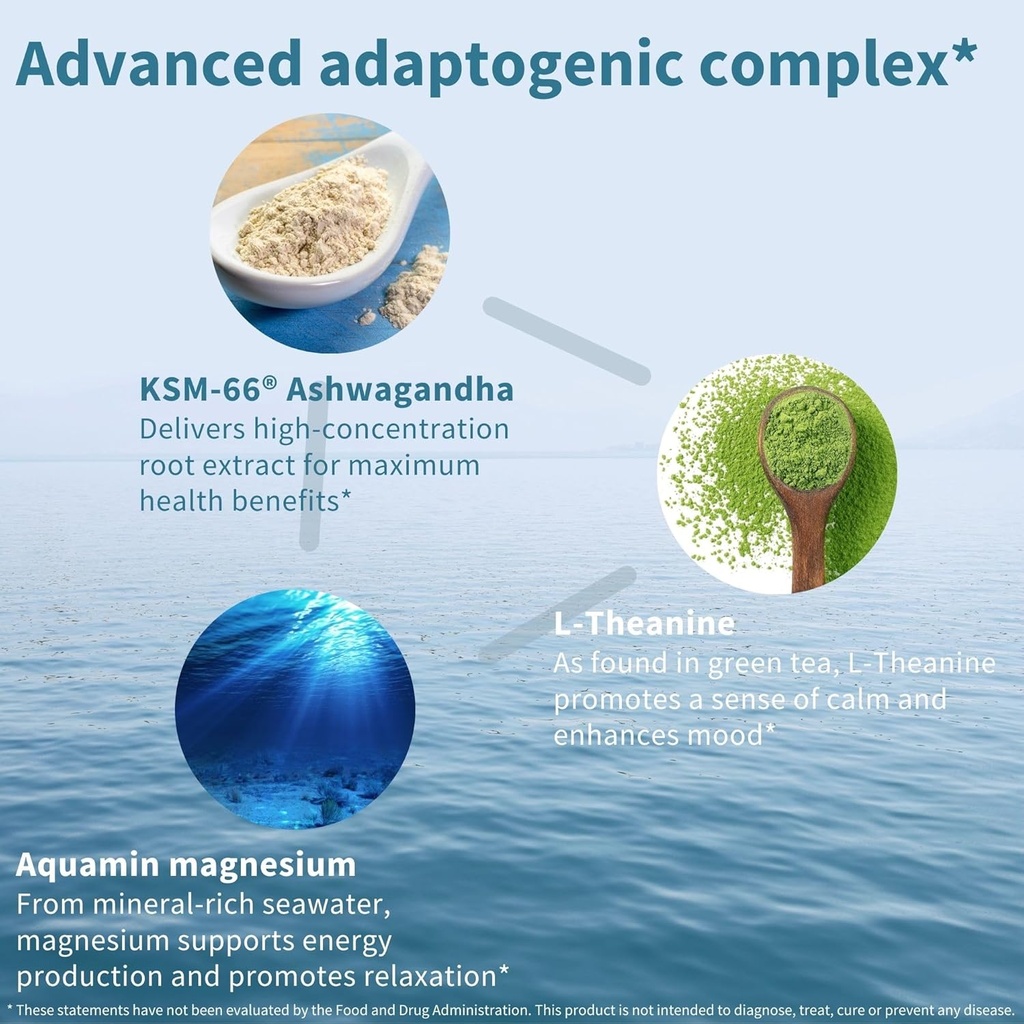 Igennus High Strength Ashwagandha Stress Relief Complex, L-Theanine & Magnesium & KSM-66 Root Extract Adaptogens, Methylated B Vitamins, Calm & Sleep Support, Clean Label, 360 Vegan Capsules 4