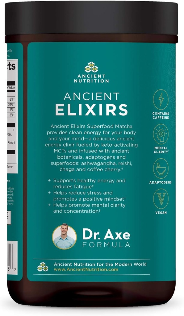 Ancient Nutrition Keto Drink Mix, Keto Cocoa, Instant Superfoods Drink Mix, Caffeine Free Energy Booster, Reduces Fatigue, Gluten Free, Paleo and Keto Friendly, 20 Servings 5