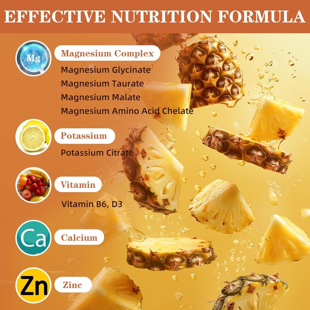 Potassium Magnesium Supplement - Potassium 99mg & 500mg Magnesium Glycinate Complex Liquid Drops with Calcium, Zinc, Vitamin B6, D3 - Energy & Bone & Muscle Support - 2 Fl oz 3