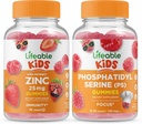 Lifeable Zinc 25mg Kids + Phosphatidylserine (PS) Kids, Gummies Bundle - Great Tasting, Vitamin Supplement, Gluten Free, GMO Free, Chewable Gummy 2
