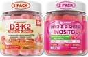 Bundle: Vitamin D3 K2 Filled Gummies & Inositol Gummies Ideal 40:1 Ratio Myo & D-Chiro 2