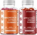 Vitamatic Magnesium & Apple Cider Vinegar Gummies - 60 Vegan Count Each 2