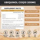 ZEBORA Ubiquinol CoQ10 200mg Softgels, 4-in-1 Powerful Antioxidant for Heart and Vascular Health, Essential for Energy Production, Max Absorption Active Form of CoQ10, 120 Softgels 3