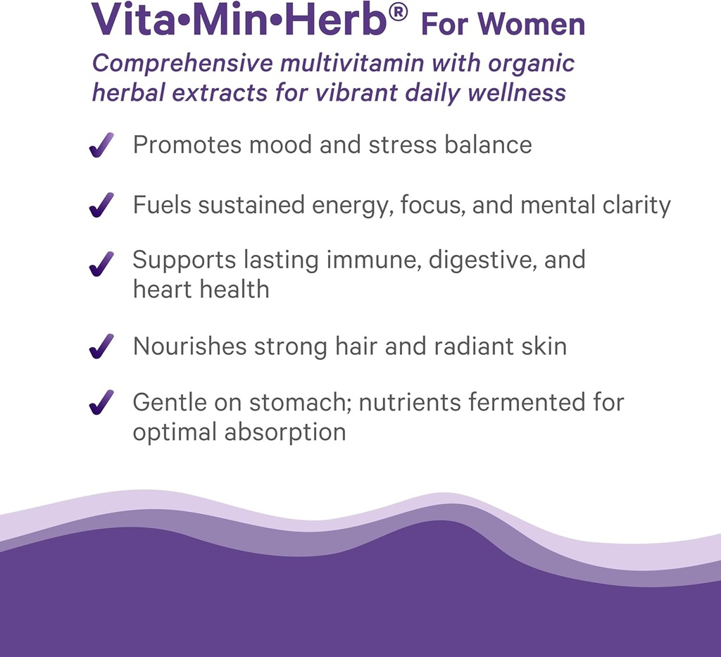 PURE SYNERGY Vita·Min·Herb for Women | Women’s Comprehensive Multivitamin Supplement | Made with Organic Whole Food Non-GMO & Vegan Ingredients | Supports Energy & Immune Health (120 Tablets) 5