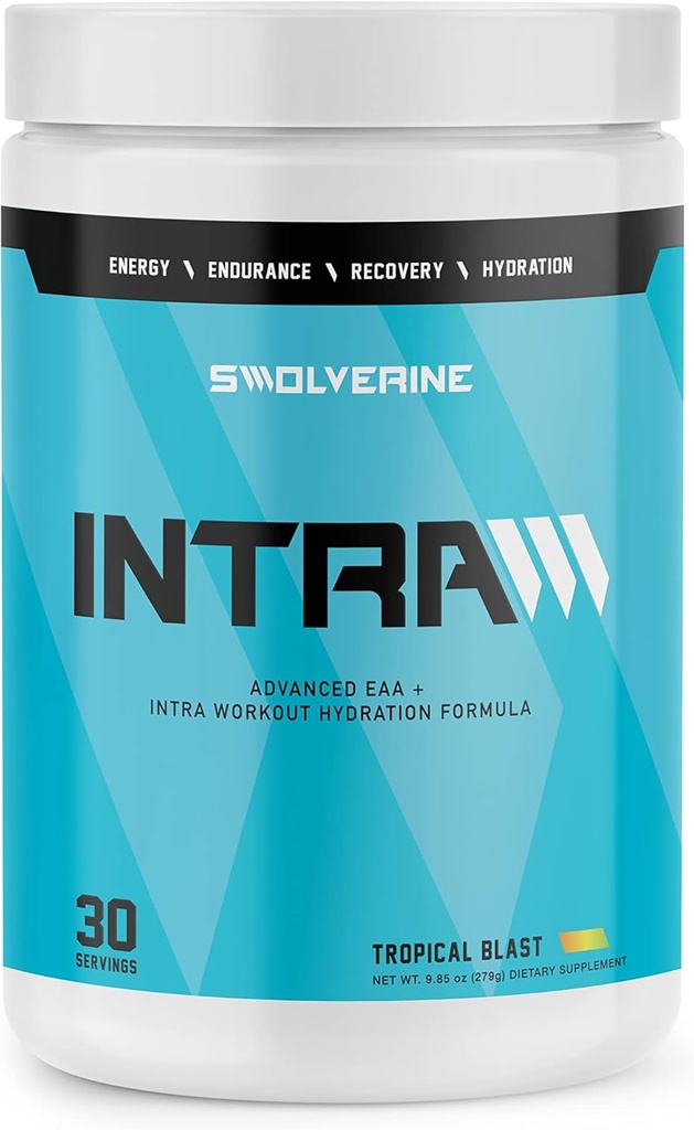 Swolverine Intra | Essential Amino Acids, Electrolytes, Coconut Water, Pomegranate, Tart Cherry, Spirulina, Vegan, Non-GMO, Gluten Free (30 Servings, Tropical Blast) 2