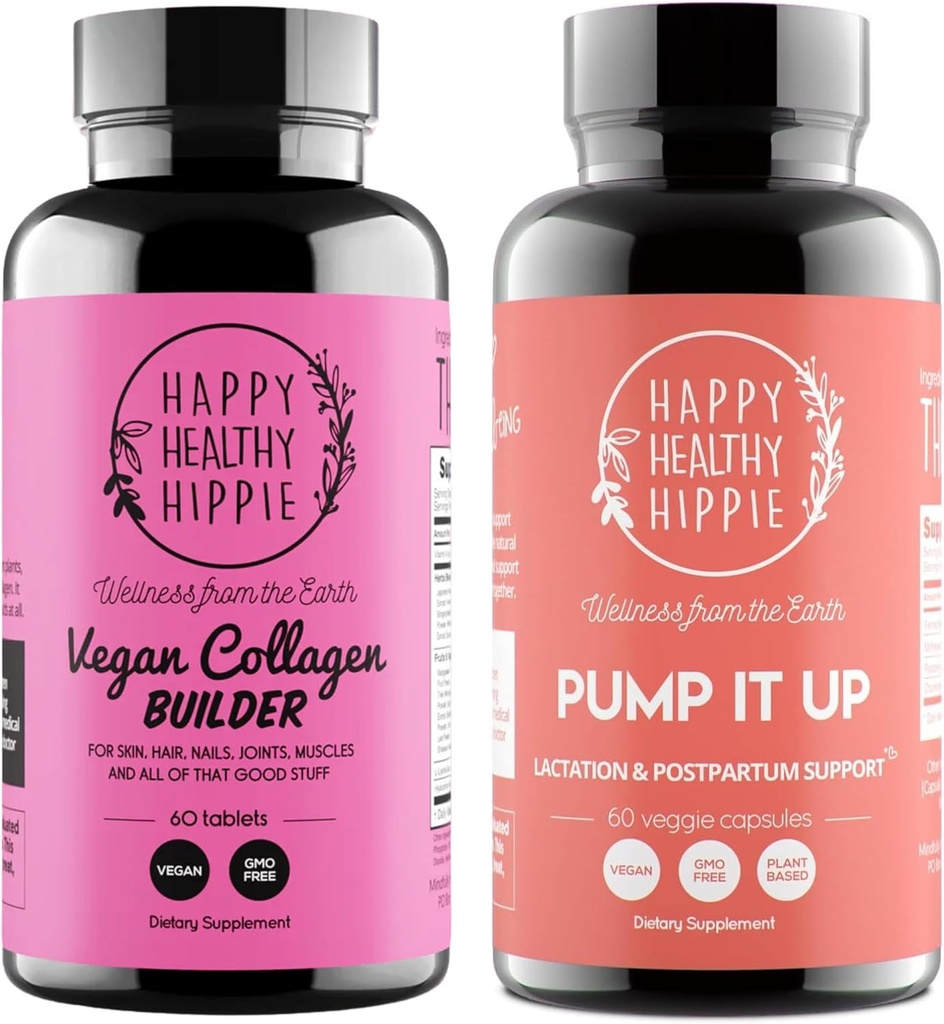 Happy Healthy Hippie Pump It Up Lactation Supplement & Vegan Collagen Builder 2