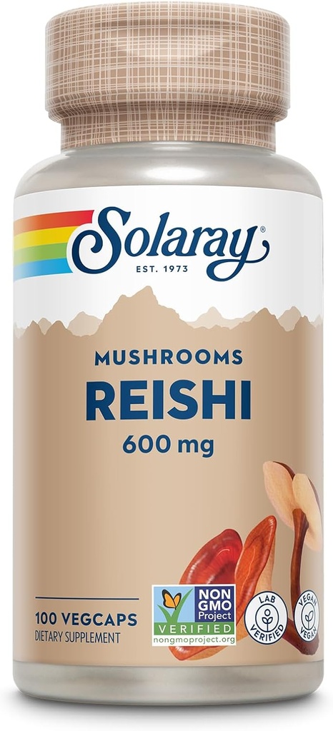 SOLARAY Reishi Mushroom 600mg - Reishi Mushroom Capsules for Immune Support - Vegan, Lab Verified - 60-Day Money-Back Guarantee - 100 Servings, 100 VegCaps 2