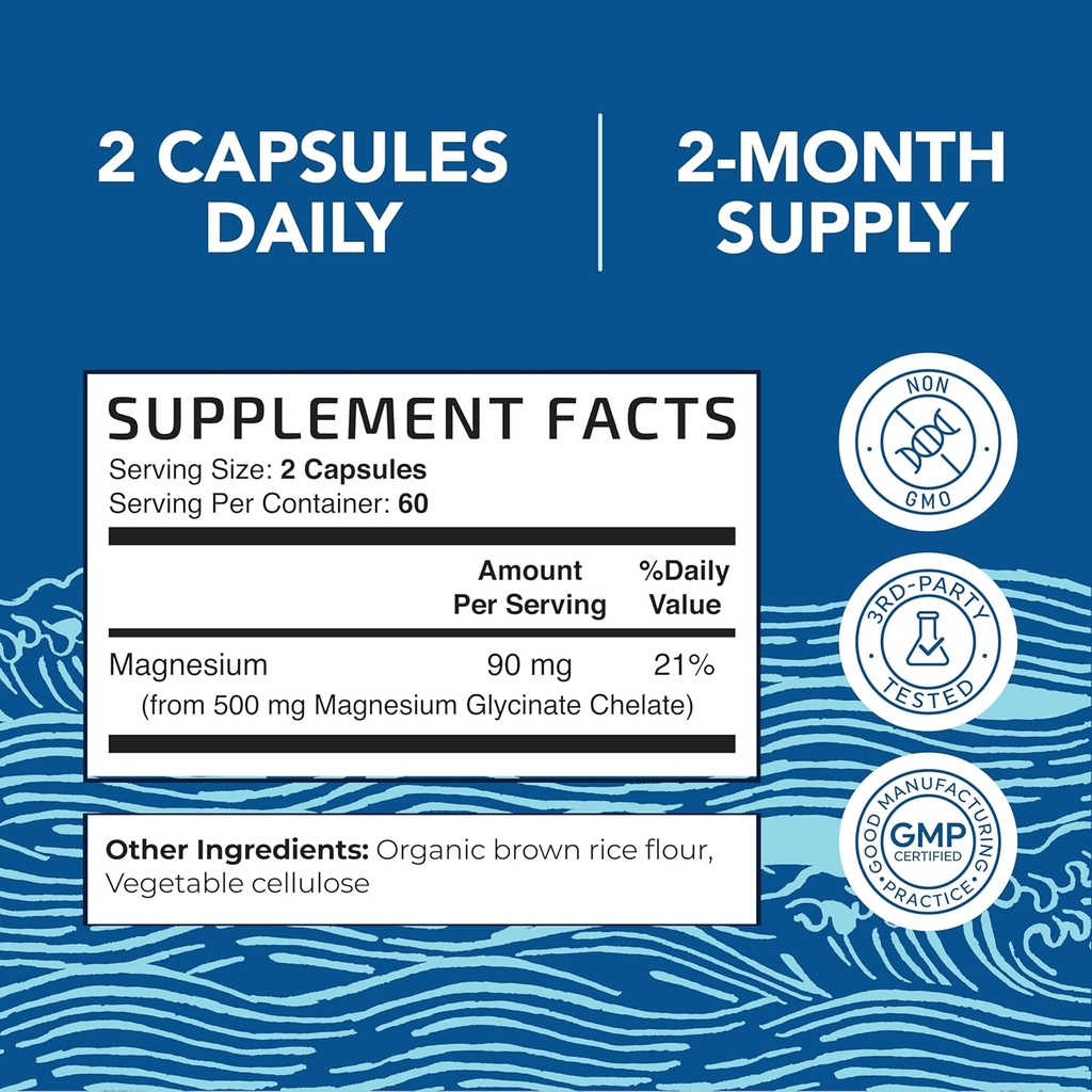 Magnesium Lotion and Magnesium Glycinate Supplement | Full Body Magnesium Support for Body and Mind with 8 Fl Oz Topical Magnesium Plus 500mg Magnesium Glycinate Pills 3